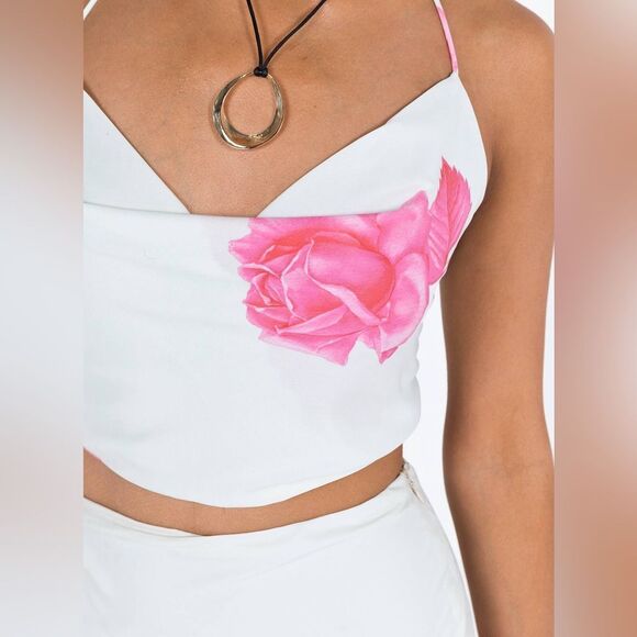 NWT Princess Polly Karalle Skirt Set Cream / Pink Size 12 - Picture 7 of 12